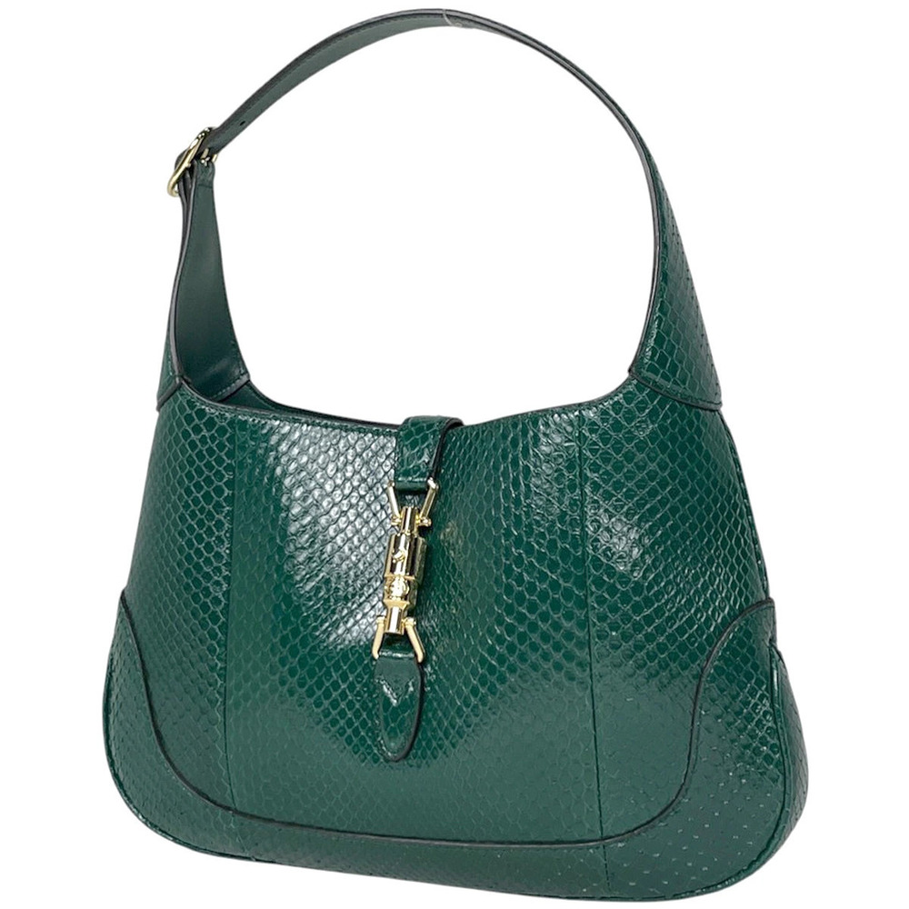 Gucci Jackie Shoulder Bag Hobo Python Green